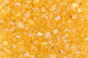 3mm Champagne AB Aurora Precision Bicones