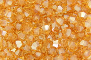 3mm White Gold Lustre Champagne Aurora Precision Bicones