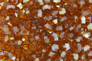 3mm White Gold Lustre Dark Topaz Aurora Precision Bicones