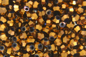 3mm Metallic Copper Lustre Royal Blue Aurora Precision Bicones