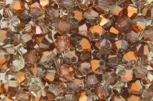 3mm Demi Coated Rose Gold Smoke Aurora Precision Bicones