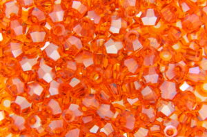 3mm White Lustre Burnt Orange Aurora Precision Bicones