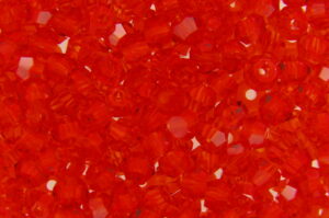 3mm Lustre Cherry Aurora Precision Bicones