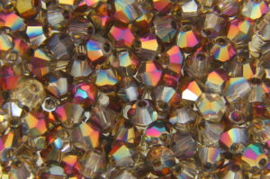 3mm Demi Coated Magenta Rose Aurora Precision Bicones