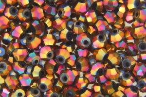 3mm Metallic Magenta Rose Aurora Precision Bicones