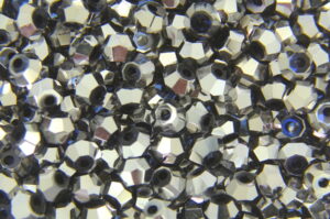 3mm Metallic Silver Aurora Precision Bicones