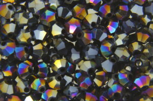 3mm Black Opal Aurora Precision Bicones