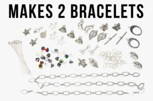 Silver Rainbow Crystal Charm Bracelet Kit - MAKES 2
