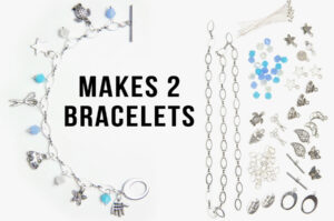 Sky Blue Lustre Crystal Charm Bracelet Kit - MAKES 2