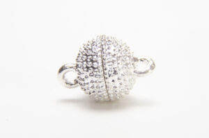 10mm Bright Silver Magnetic Marcasite Ball Clasp