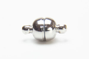 7mm Silver Magnetic Oval Clasp