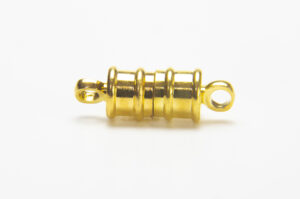 17x6mm Gold Ridged Magnetic Cylinder Clasp