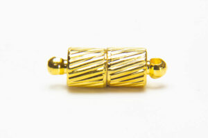 15x5mm Gold Patterned Magnetic Cylinder Clasp