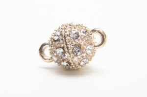10mm Rose Gold Magnetic Crystal Studded Marcasite Ball Clasp
