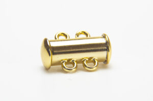 11x16mm Gold Magnetic 2 Strand Barrel Clasp