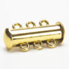 11x20mm Gold Magnetic 3 Strand Barrel Clasp