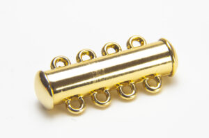 11x25mm Gold Magnetic 4 Strand Barrel Clasp