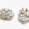 15x11mm Silver Plated Flower Crystal Slider