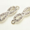 26x7mm Silver Plated infinity Crystal Slider