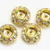 15mm Gold Plated Crystal Spacer Bead