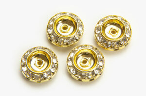15mm Gold Plated Crystal Spacer Bead