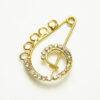 35x26mm Gold Plated Crystal Brooch