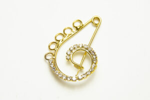 35x26mm Gold Plated Crystal Brooch