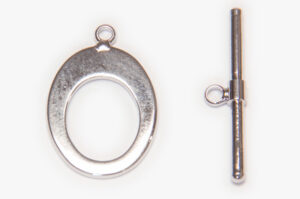 22x14mm Silver Oval Toggle Clasps