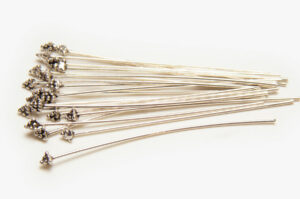 0.8x60mm Bright Silver Fancy Headpins