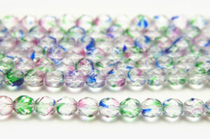 8mm Waterlily Mix Crystal Hurricane Fire Polished Czech Glass
