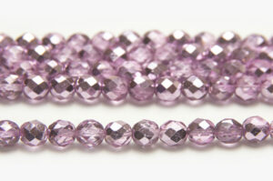8mm Orchid Purple Demi Metallic Fire Polished Czech Glass