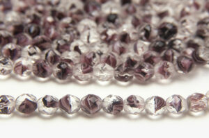 8mm Violet Crystal Hurricane Fire Polished Czech Glass