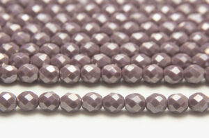 8mm Mauve Opaque Lustre Fire Polished Czech Glass