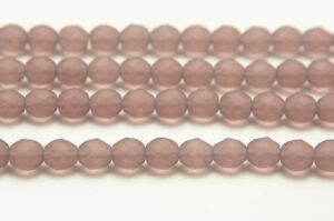 8mm Mauve Demi Opaque Fire Polished Czech Glass