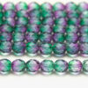 8mm Green Purple Crystal Hurricane Fire Polished Czech Glass
