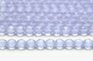 8mm Lilac Frosted Fire Polished Czech Glass