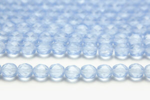 8mm Periwinkle Blue Frosted Fire Polished Czech Glass