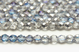 8mm Silver Sky Demi Metallic Fire Polished Czech Glass