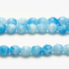 8mm Sky Blue White Opaque Hurricane Fire Polished Czech Glass