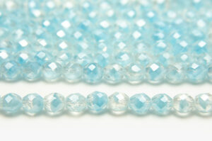 8mm Sky Blue Crystal Hurricane Fire Polished Czech Glass