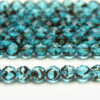 8mm Teal Jet Crystal Hurricane Fire Polished Czech Glass