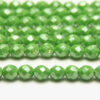 8mm Green Opaque Lustre Fire Polished Czech Glass
