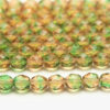 8mm Green Tan Crystal Hurricane Fire Polished Czech Glass