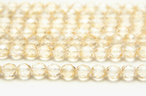 8mm Champagne Transparent Crystal Fire Polished Czech Glass