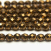 8mm Bronze Metallic Fire Polished Czech Glass