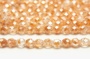 8mm Pink Nude Crystal Hurricane Fire Polished Czech Glass