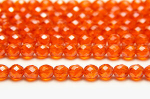 8mm Salamander Orange Transparent Crystal Fire Polished Czech Glass