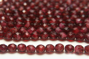 8mm Cranberry Red Demi Opaque Fire Polished Czech Glass