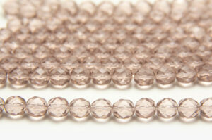 8mm Ash Violet Transparent Crystal Fire Polished Czech Glass