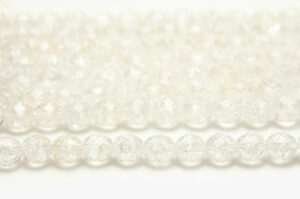 8mm Clear Shattered Crystal Fire Polished Czech Glass